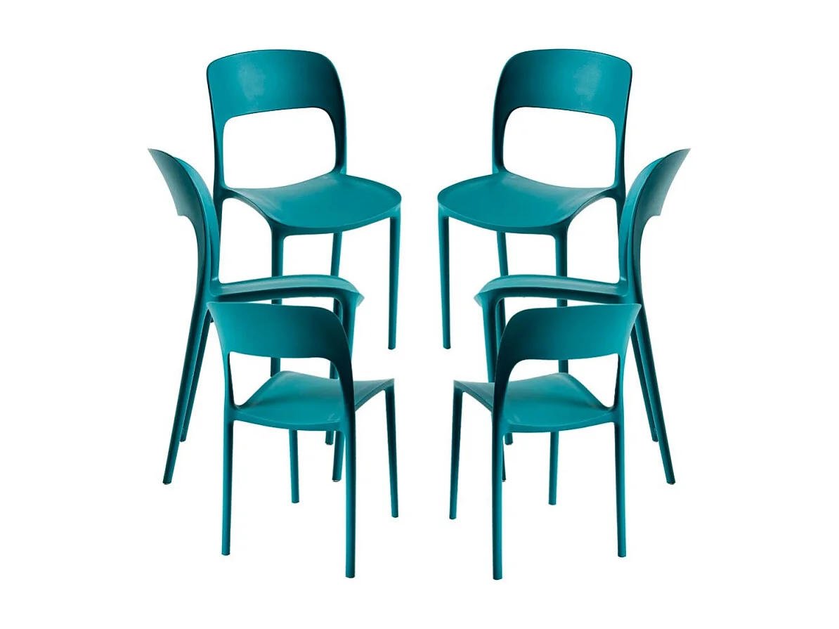 Packs Sillas Jardín - Pack 6 Sillas Inis - Verde azulado
