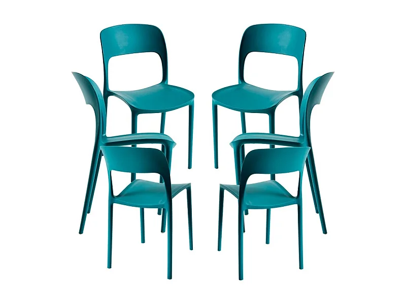 Packs Sillas Jardín - Pack 6 Sillas Inis - Verde azulado