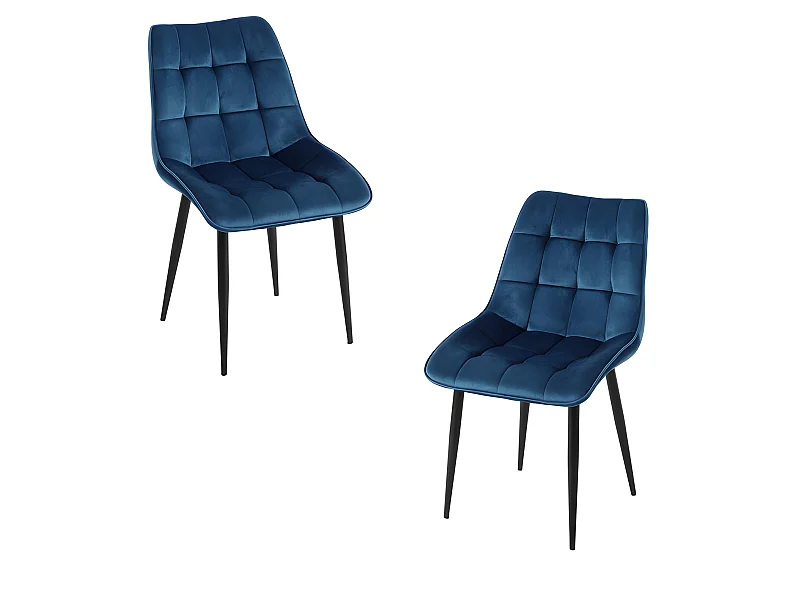Packs Sillas Comedor - Pack 2 Sillas Cade Terciopelo - Azul