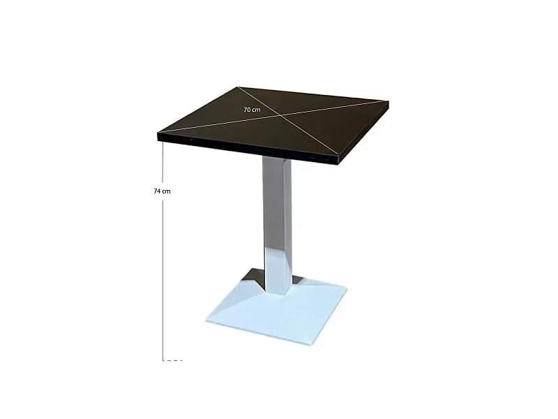Mesas Bar - Mesa Kuat White 70 cm - Negro