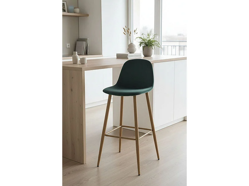 Taburetes Cocina - Taburete Teok Terciopelo - Verde