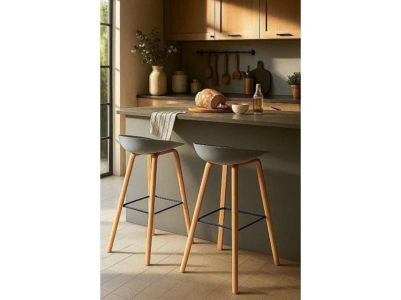 Taburetes Cocina - Taburete Tolbi - Gris