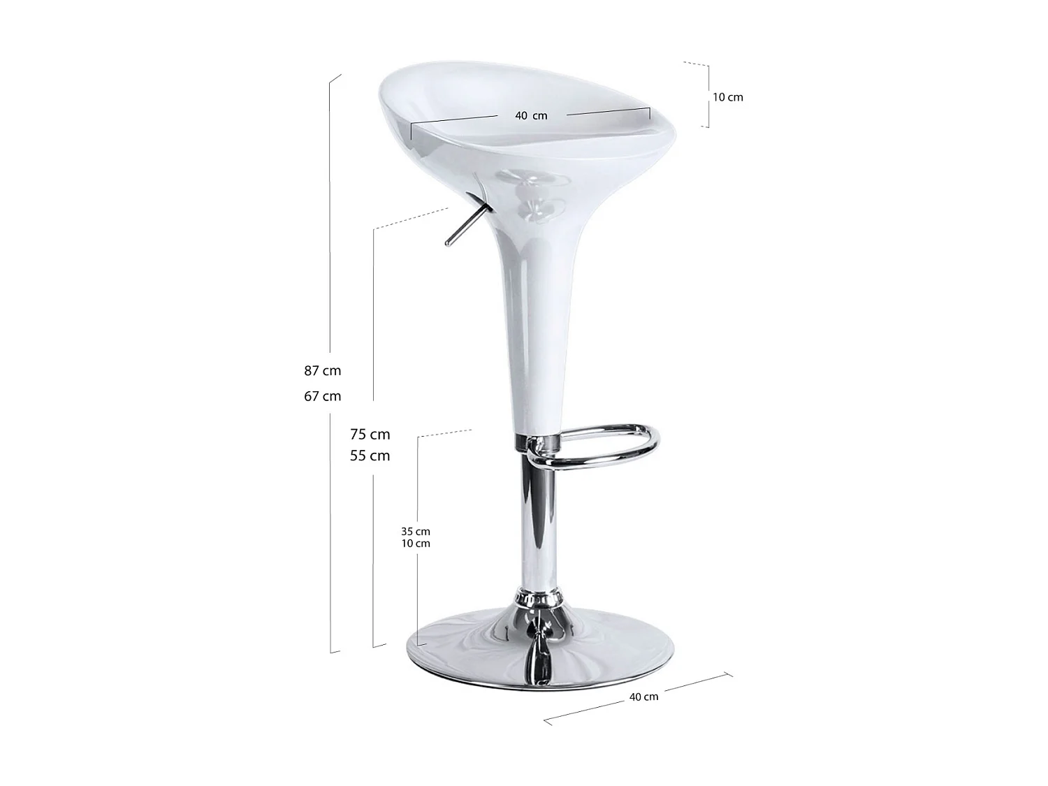 Taburetes Cocina - Taburete Madison - Blanco