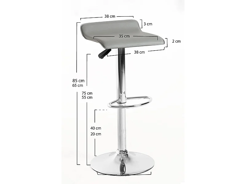Taburetes Cocina - Taburete Tim - Gris claro