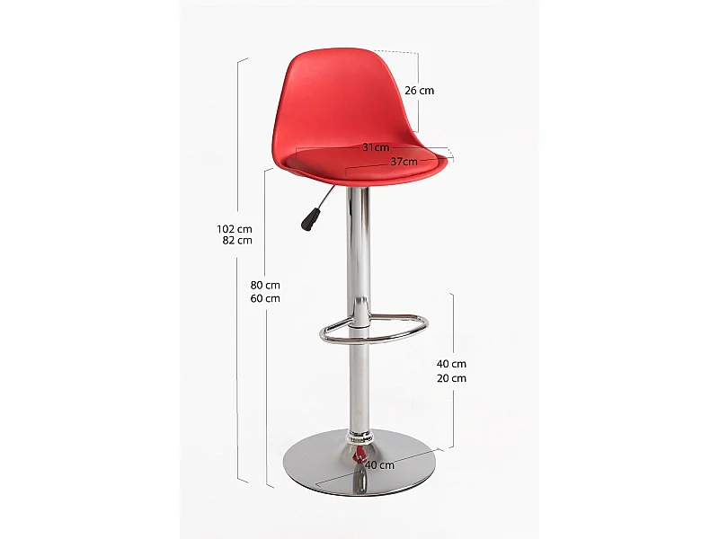 Taburetes Cocina - Taburete Tulipa - Rojo
