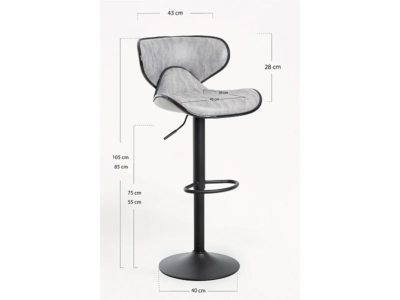 Taburetes Cocina - Taburete Lester Black - Gris