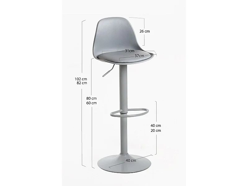 Taburetes Cocina - Taburete Tulipa Total - Gris claro