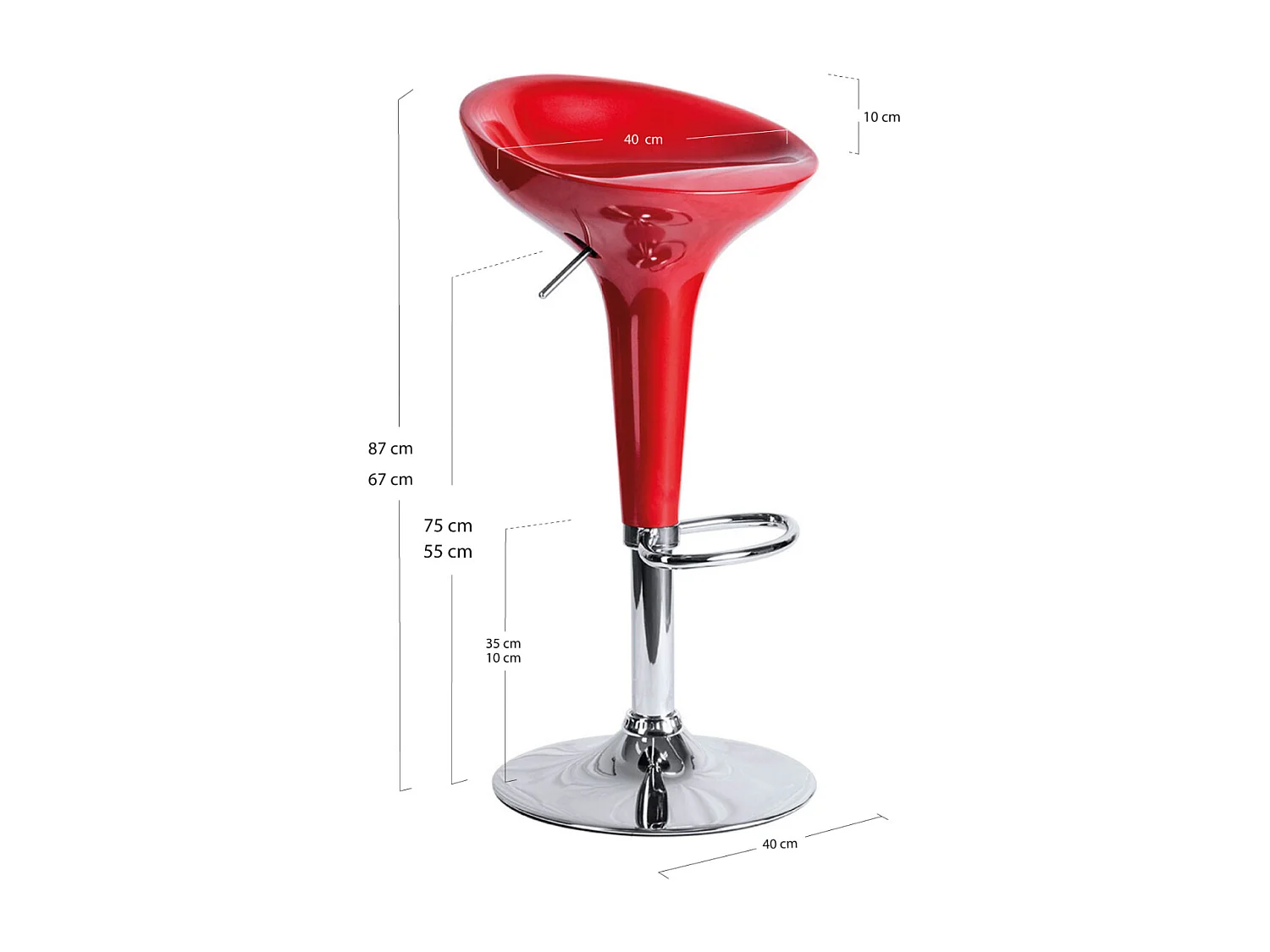 Taburetes Cocina - Taburete Madison - Rojo