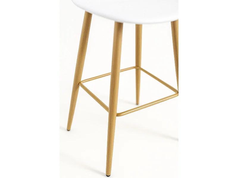Taburetes Cocina - Taburete Teok Polipiel - Blanco