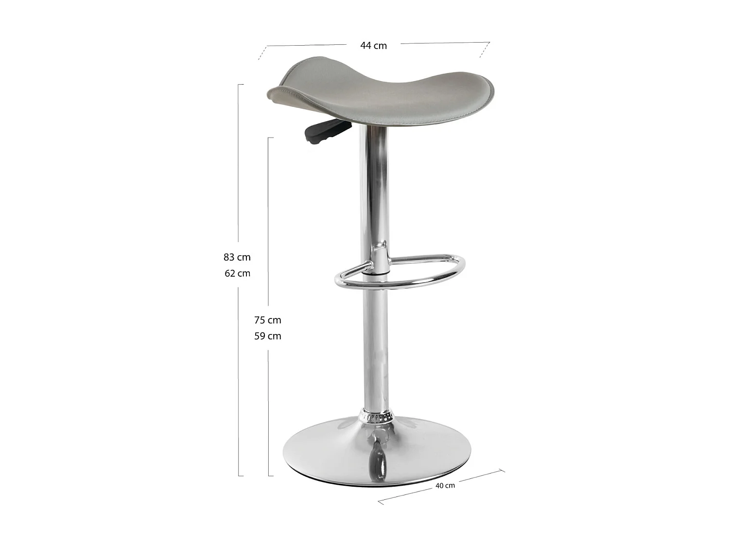 Taburetes Cocina - Taburete Rox - Gris claro