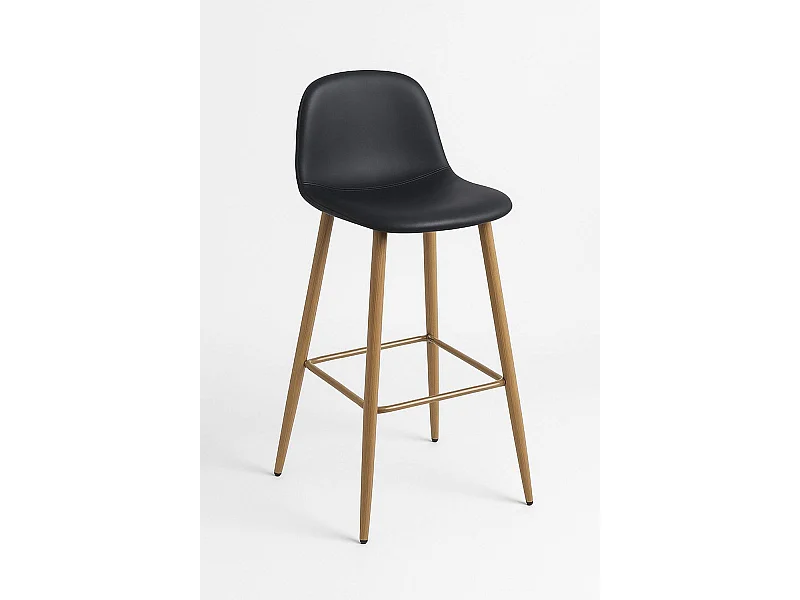 Taburetes Cocina - Taburete Teok Polipiel - Negro