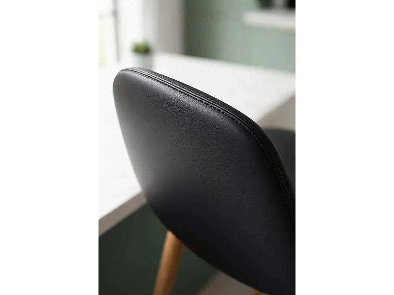 Taburetes Cocina - Taburete Teok Polipiel - Negro
