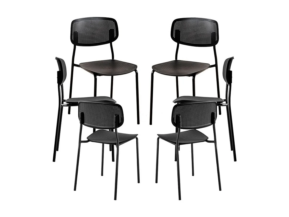 Packs Sillas Comedor - Pack 6 Sillas Piki - Negro