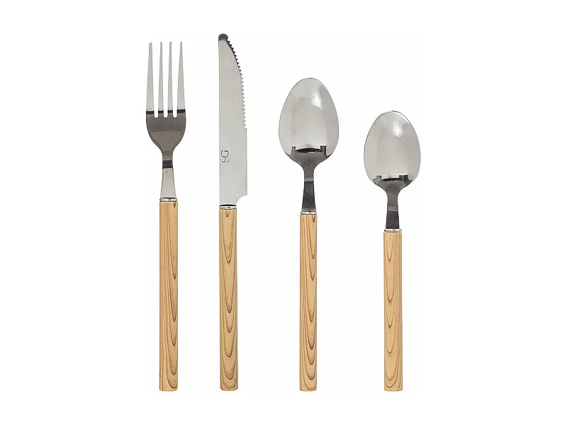 Set di Posate 24 Pezzi "Amazzonia" Beige Acciaio Inossidabile