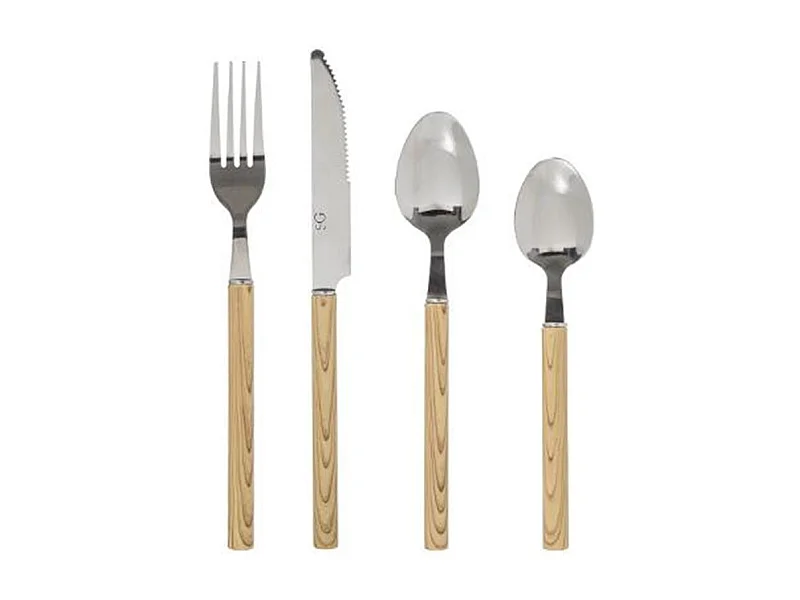 Set di Posate 24 Pezzi "Amazzonia" Beige Acciaio Inossidabile