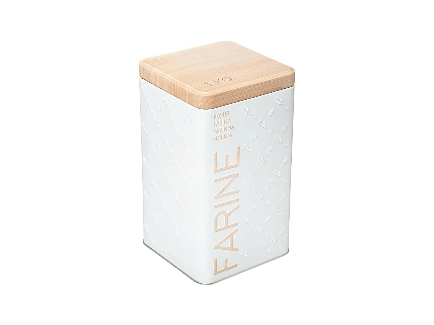 Boîte à Farine "Scandi" 18cm Blanc