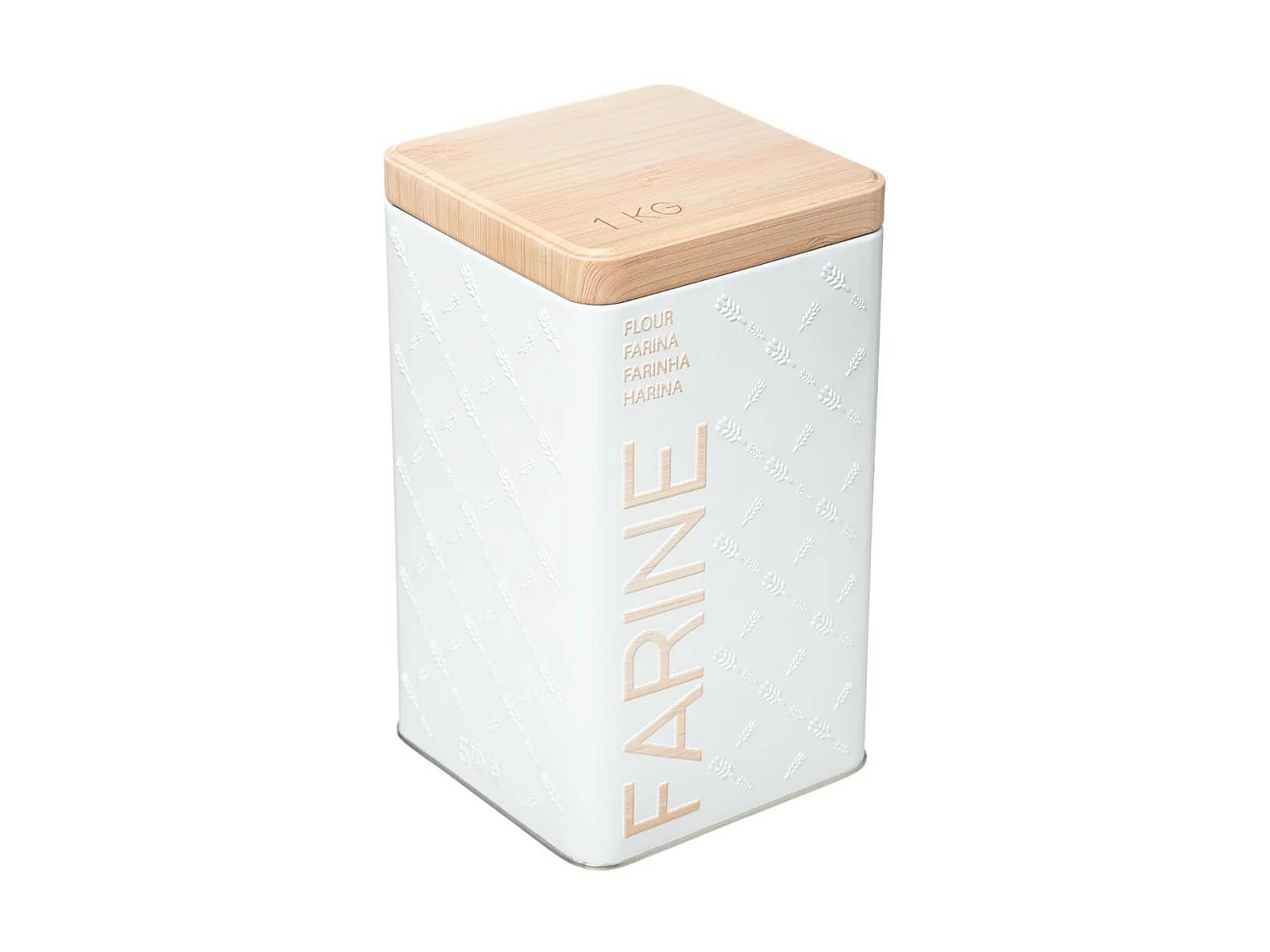 Boîte à Farine "Scandi" 18cm Blanc