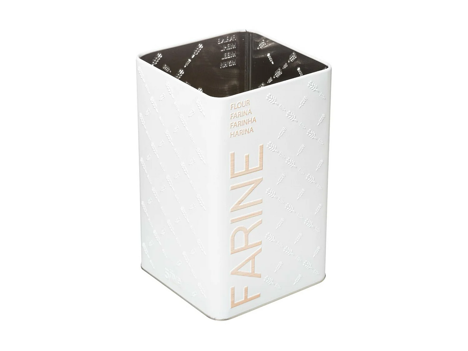 Boîte à Farine "Scandi" 18cm Blanc