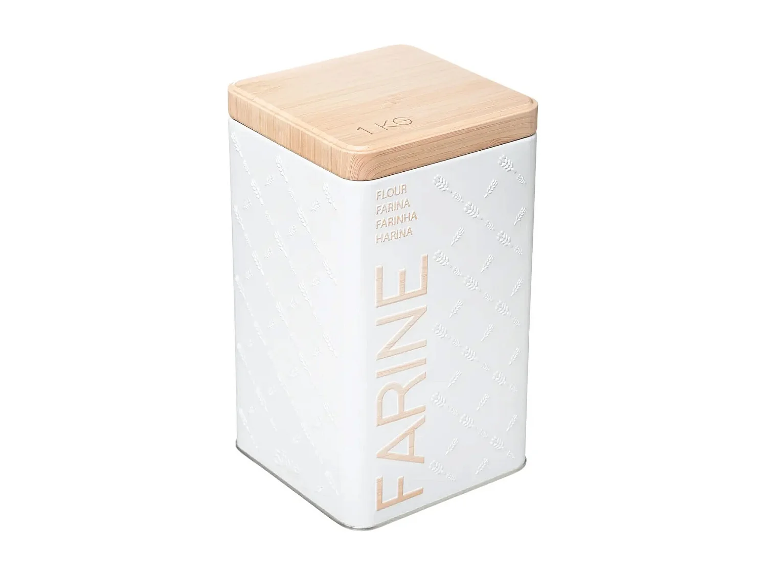 Boîte à Farine "Scandi" 18cm Blanc