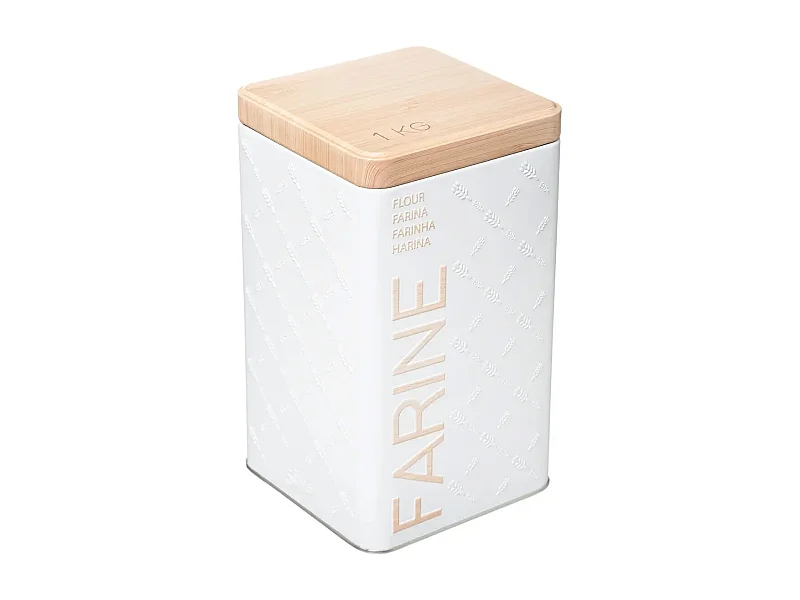 Boîte à Farine "Scandi" 18cm Blanc