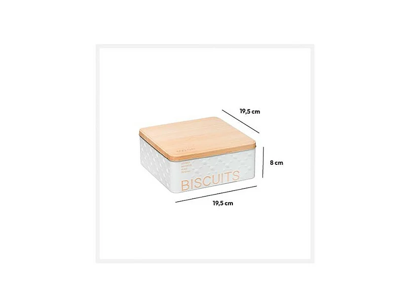 Boîte à Biscuits "Scandi" 19cm Blanc