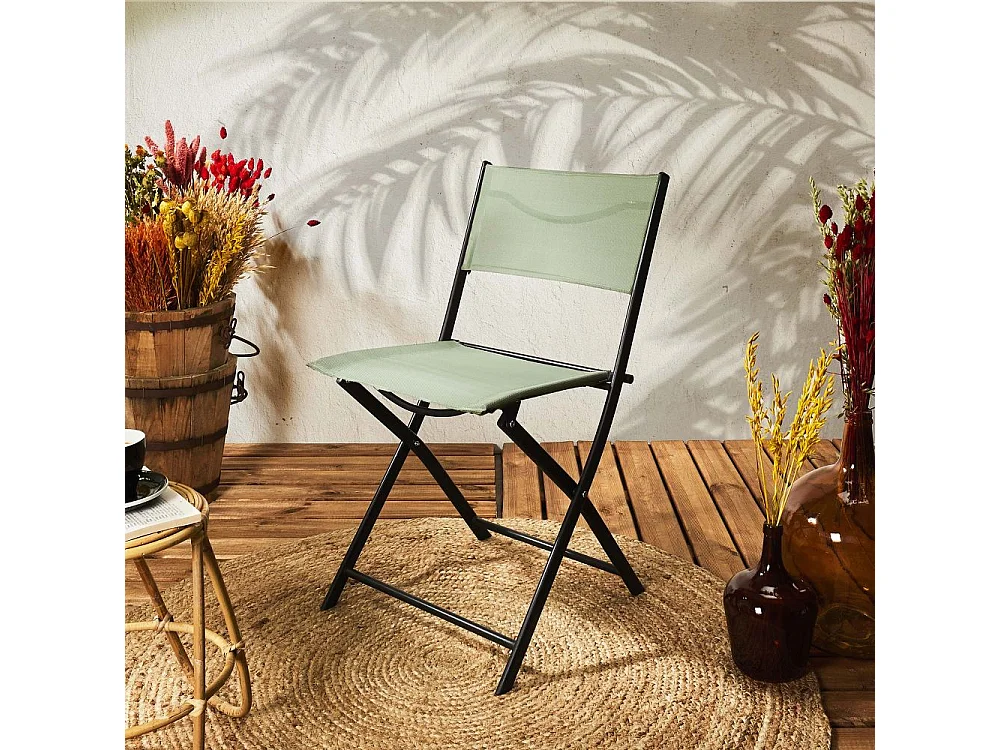 Chaise de jardin pliable en acier Elba