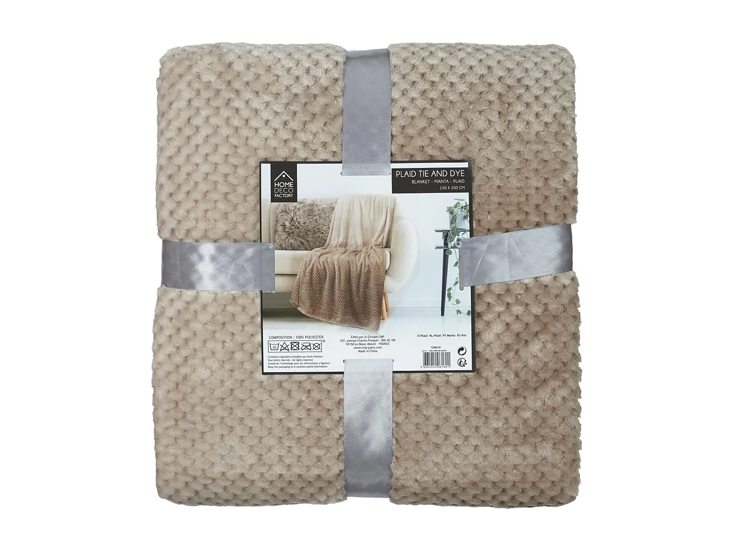 Plaid Nid Abeille Beige Xxl 150x200cm Beige