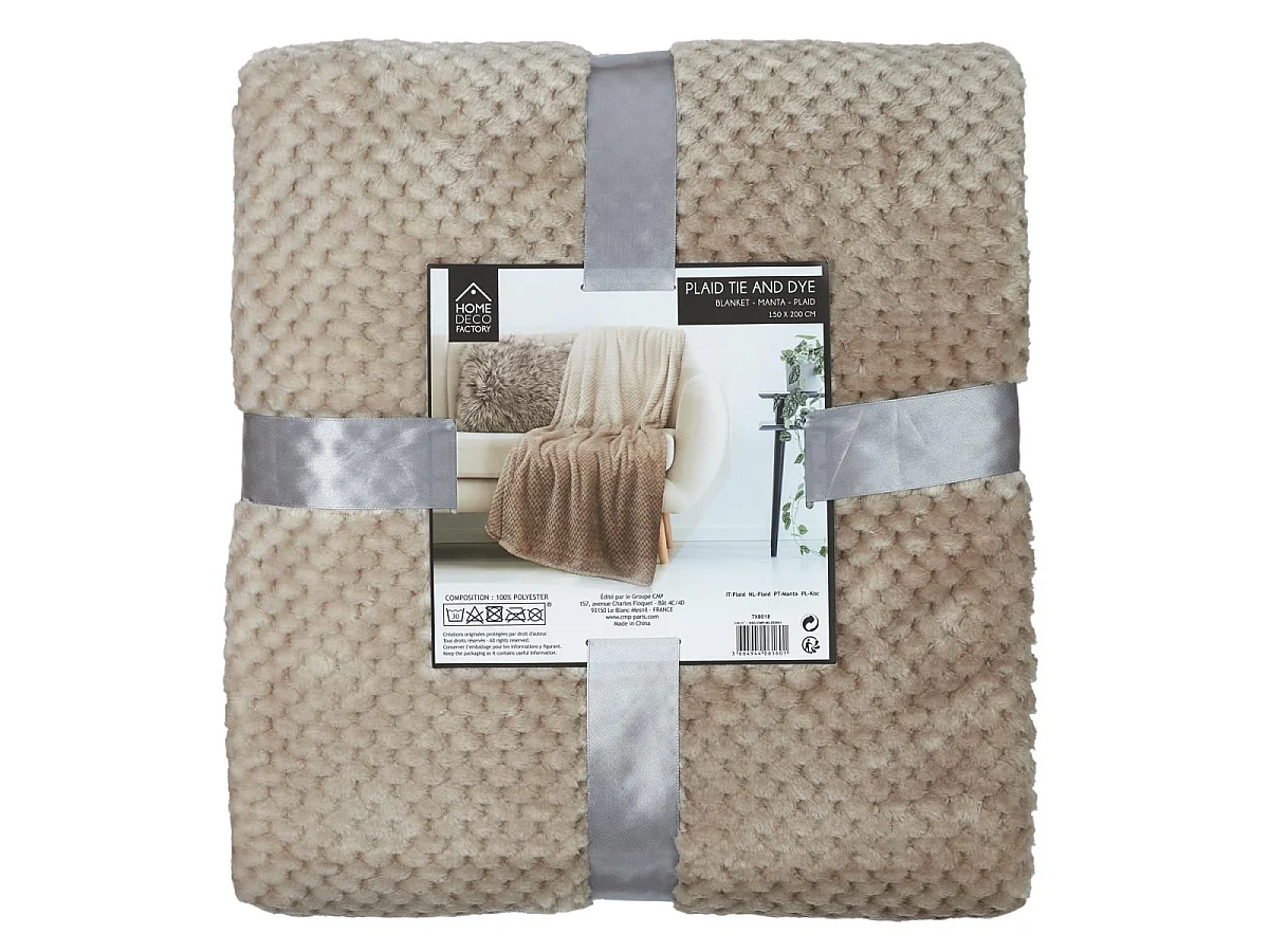 Plaid - HOME DECO FACTORY - Nid Abeille - Tie and Dye - Beige