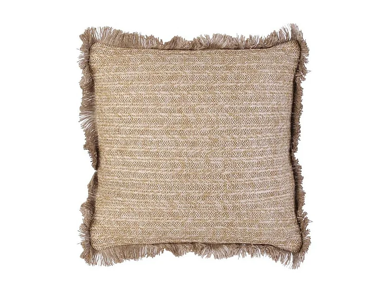Coussin Raphia Naturel Dehoussable 40x40cm Beige, Or