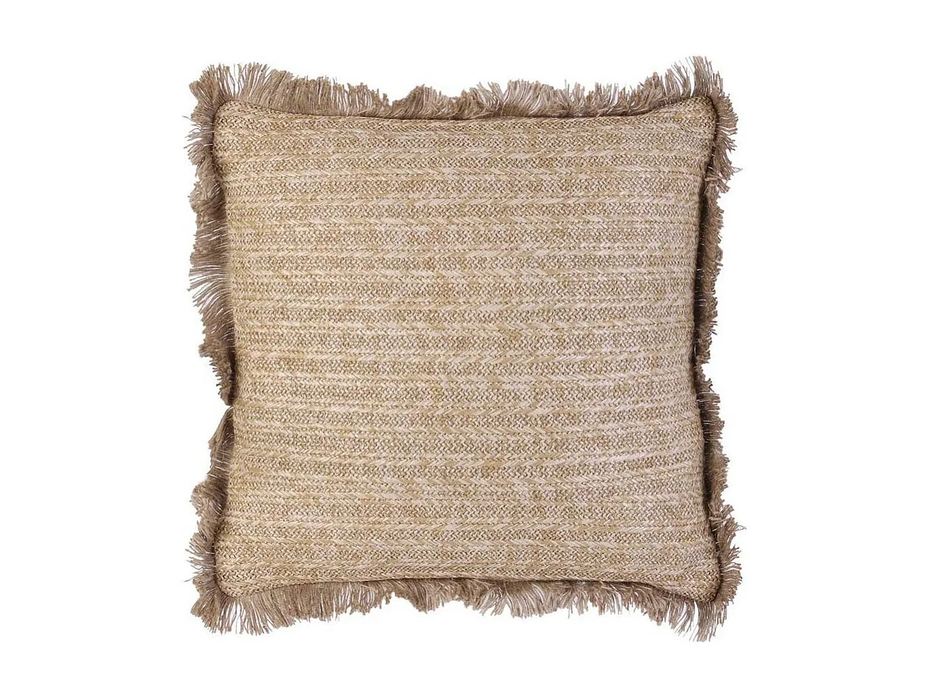 Coussin Raphia Naturel Dehoussable 40x40cm Beige, Or