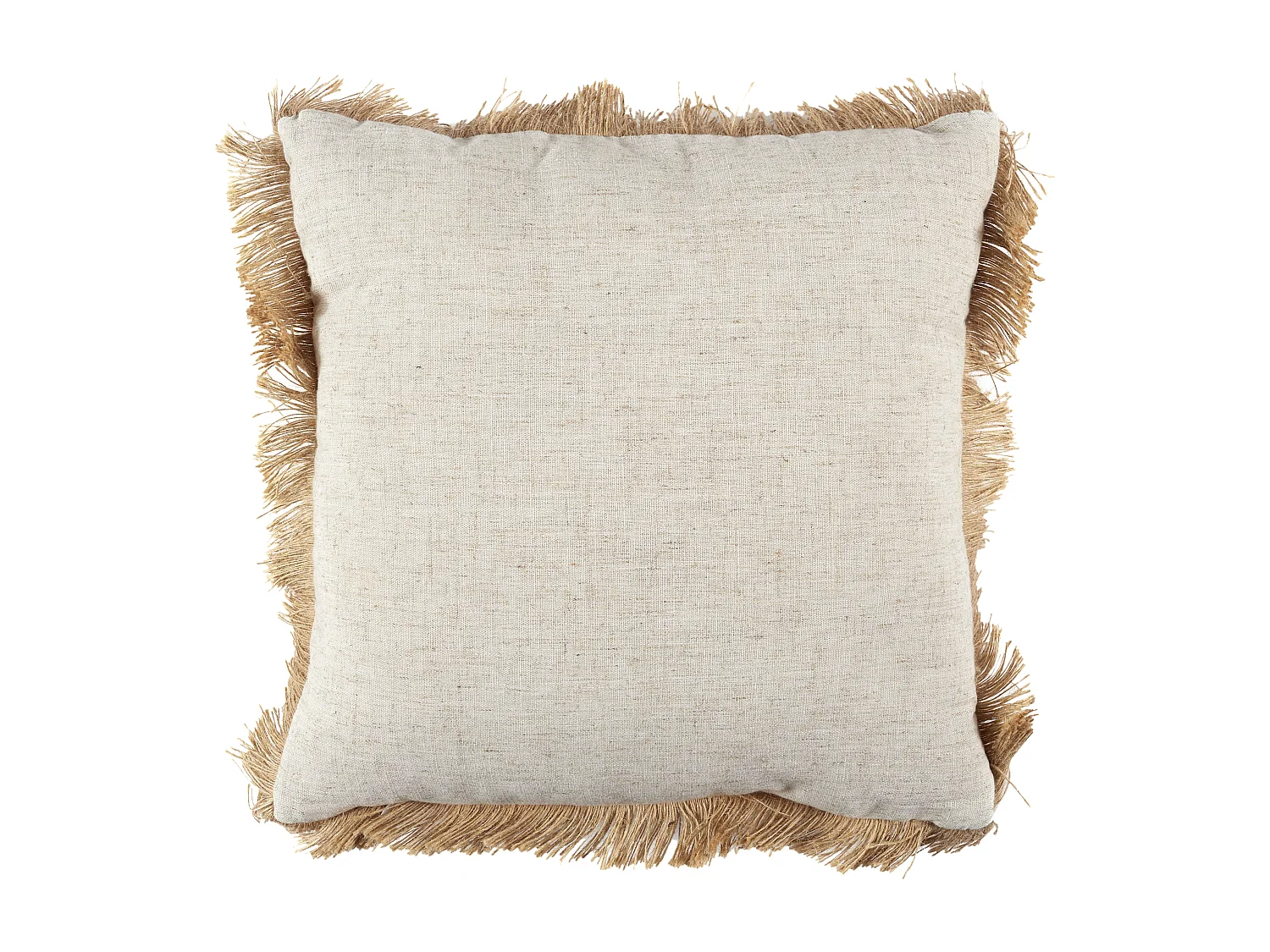 Coussin Raphia Naturel Dehoussable 40x40cm Beige, Or