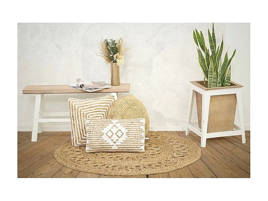 Cuscini con motivi di iuta e cotone (set di 3)