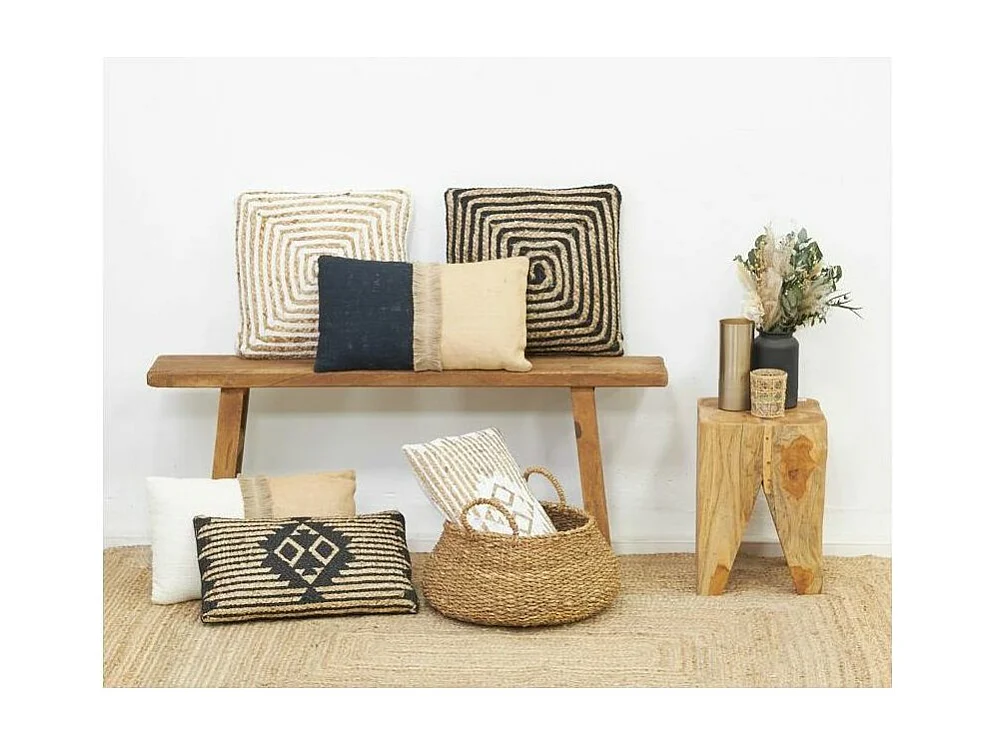 Cojines de yute y algodón (juego de 3)