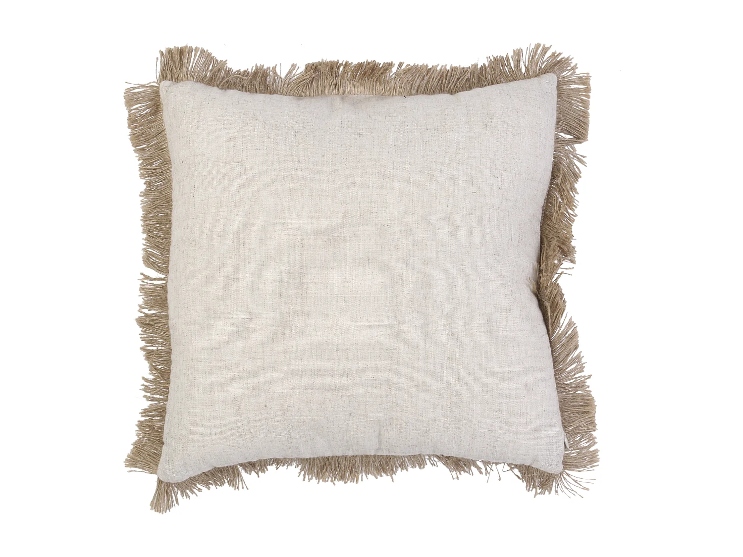 Coussin Raphia Noir Dehoussable 40x40cm Beige, Noir