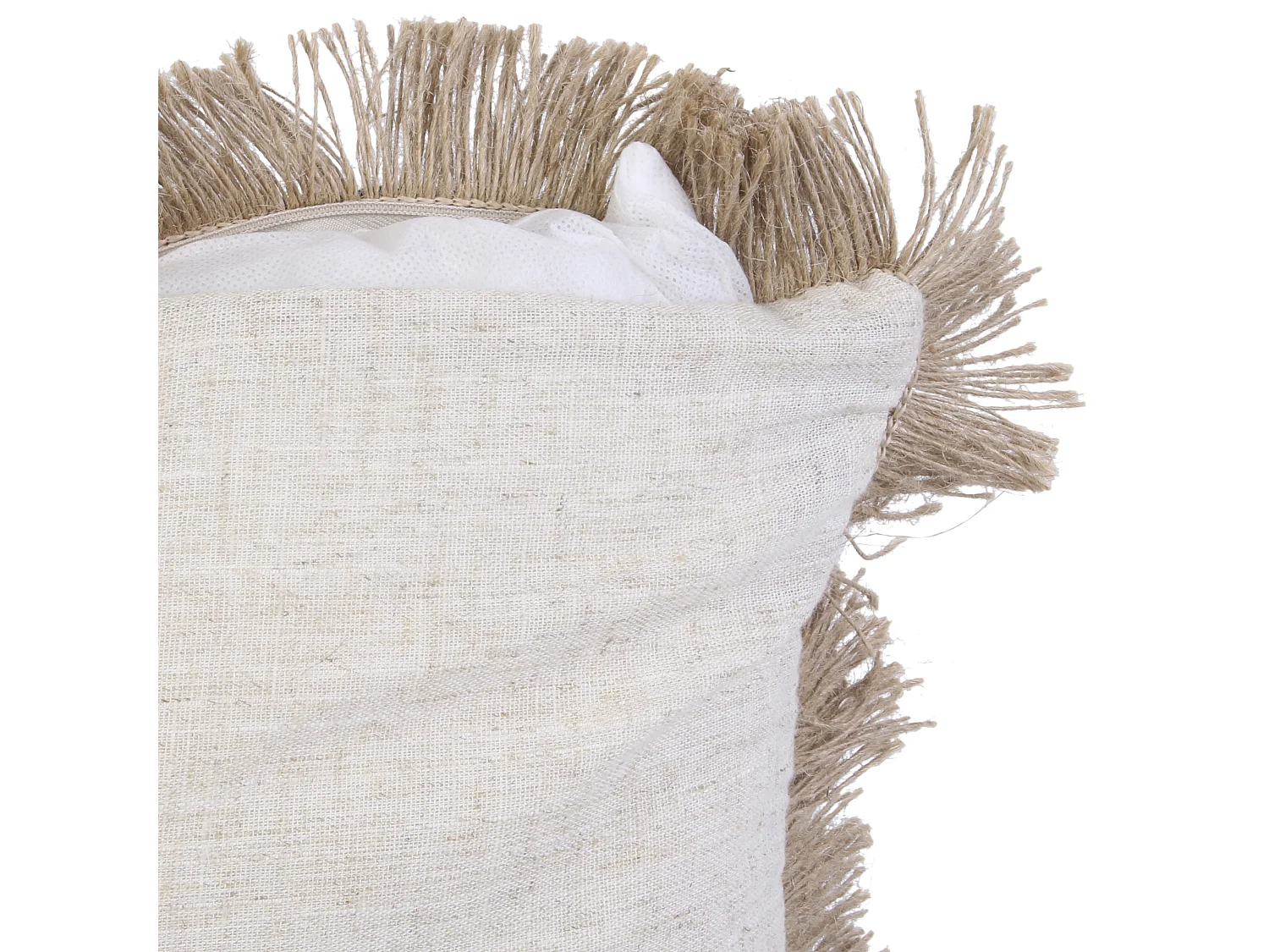 Coussin Raphia Noir Dehoussable 40x40cm Beige, Noir