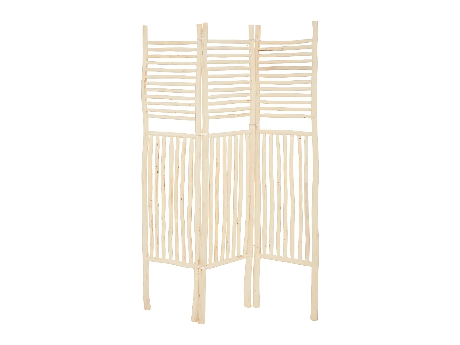 Paravent en Bois de Peuplier et Coton H 169,5 cm