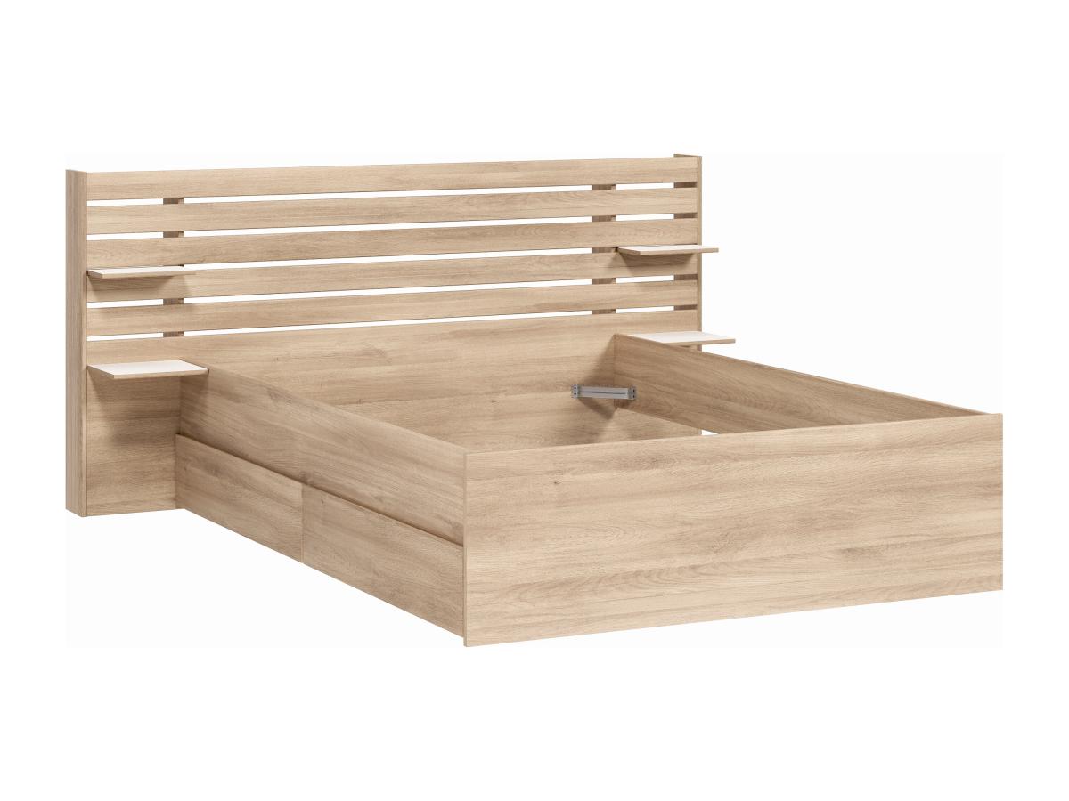 Bett mit Stauraum - 140 x 190/200 cm - Holzfarben - TENALIA II günstig online kaufen