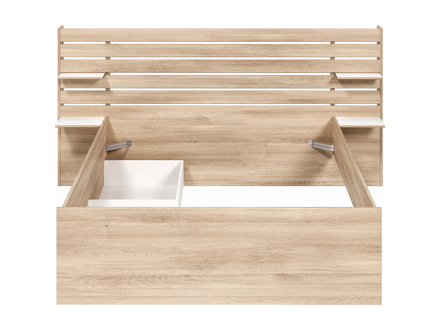 Bed 140 x 190 cm met opbergruimte - Kleur: naturel - TENALIA