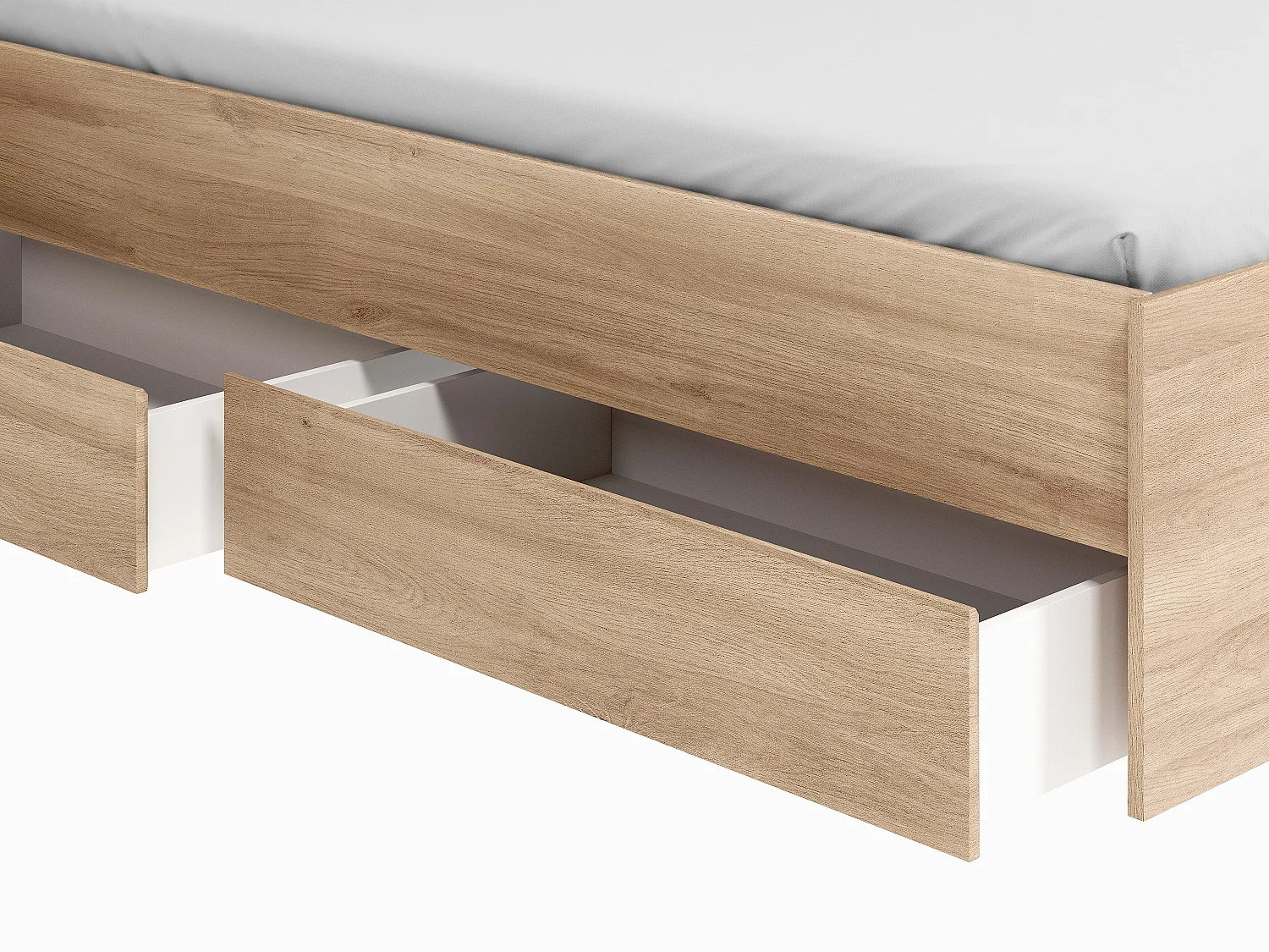 Bed 140 x 190 cm met opbergruimte - Kleur: naturel - TENALIA