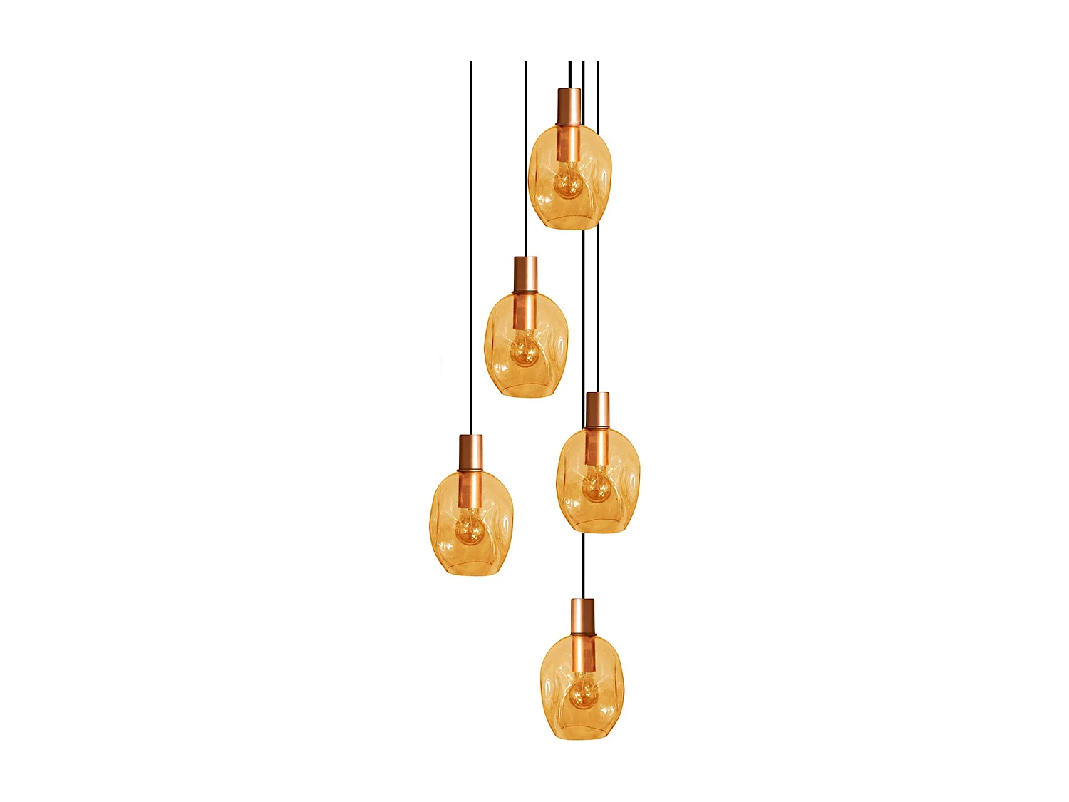 Suspensão TOSEL  VINGOLF vidro conjunto Cinza azulado D60 x  H100  cm