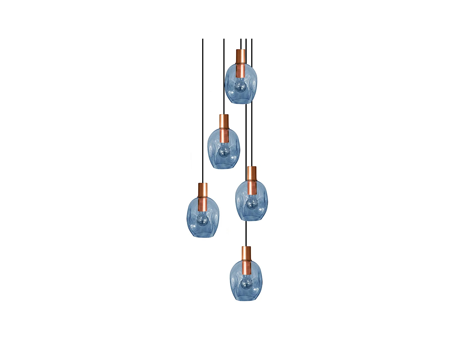 Lustre TOSEL ,métal,Bleu,P100x D60xD H cm