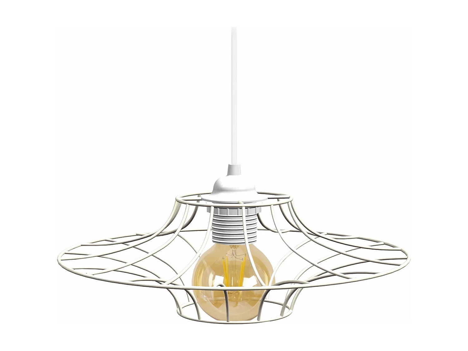 Suspension TOSEL ,métal,Blanc ,H 70xD30x P 30cm