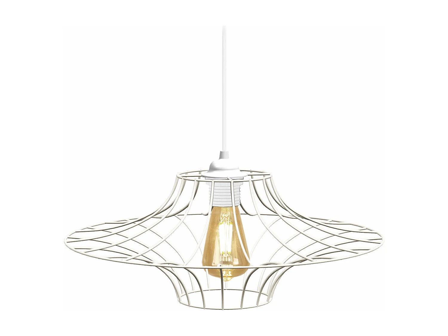 Suspension TOSEL ,métal,Blanc ,H76xD 40xP40cm