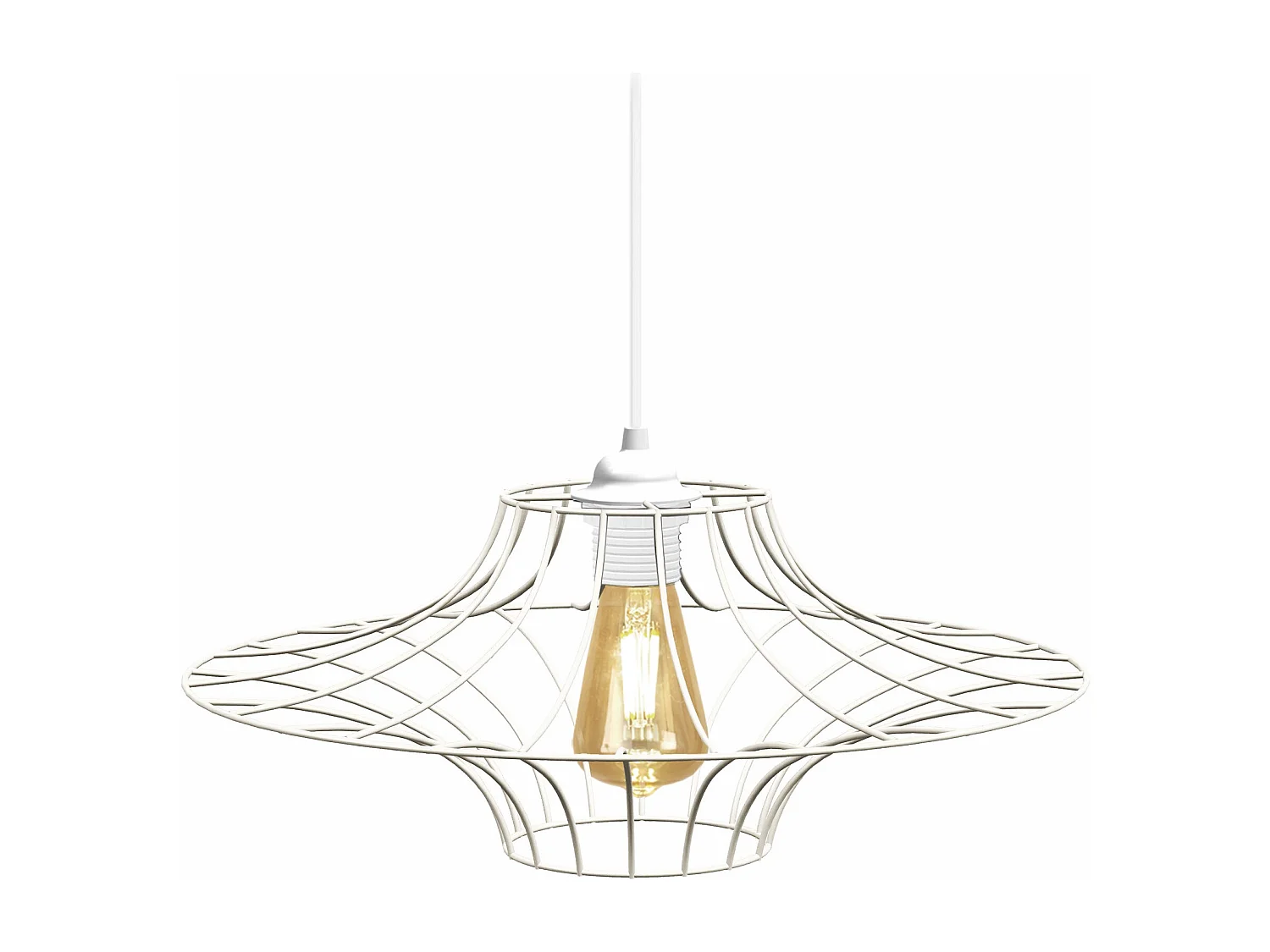 Suspension TOSEL ,métal,Blanc ,H76xD 40xP40cm