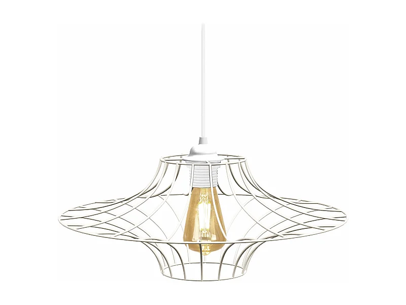 Suspension TOSEL ,métal,Blanc ,H76xD 40xP40cm