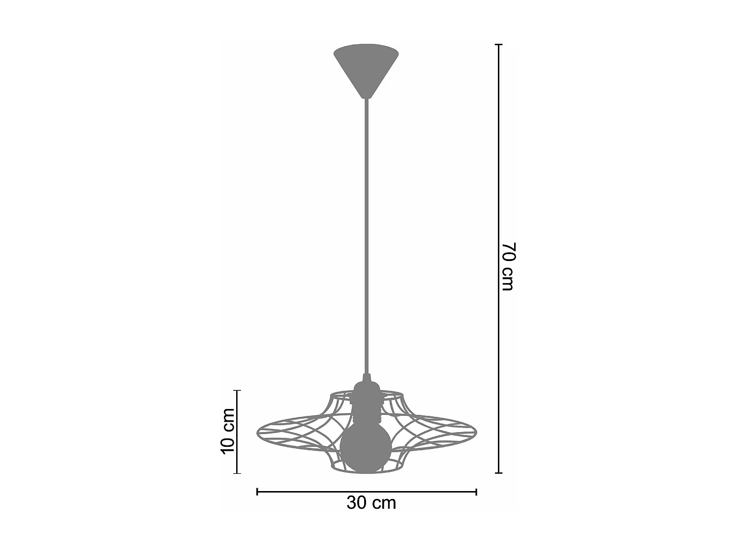 Suspensão TOSEL  UFO metal geométrico branco D60 x  H80  cm