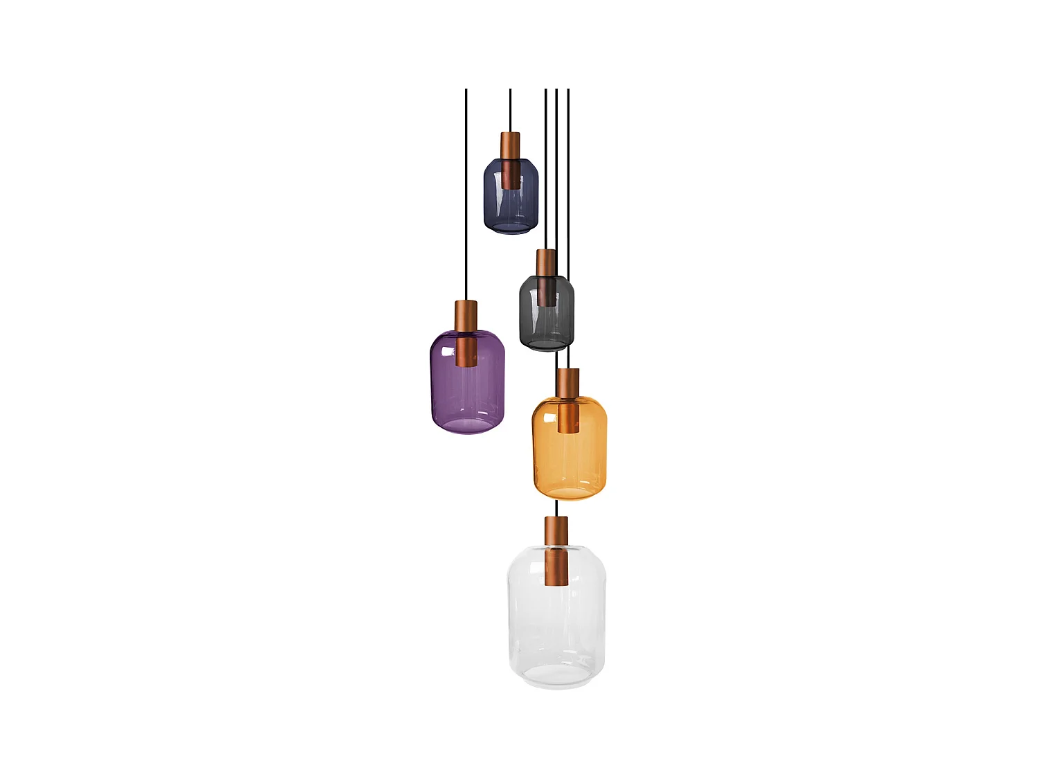 Lustre TOSEL ,métal,Multicolore, H 100xD60xP60cm