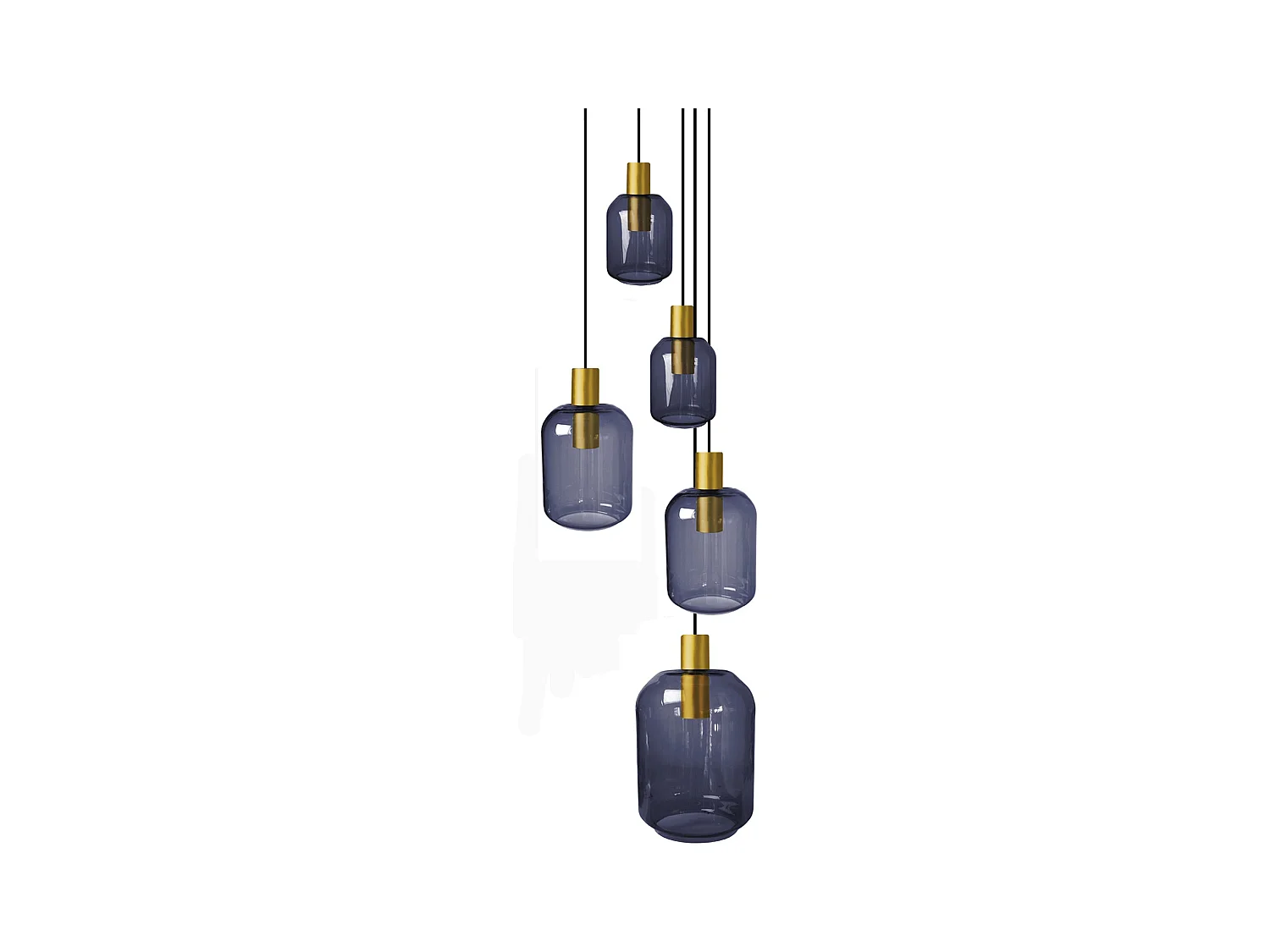 Lustre TOSEL ,métal,Bleu,H100xD 60xP60cm