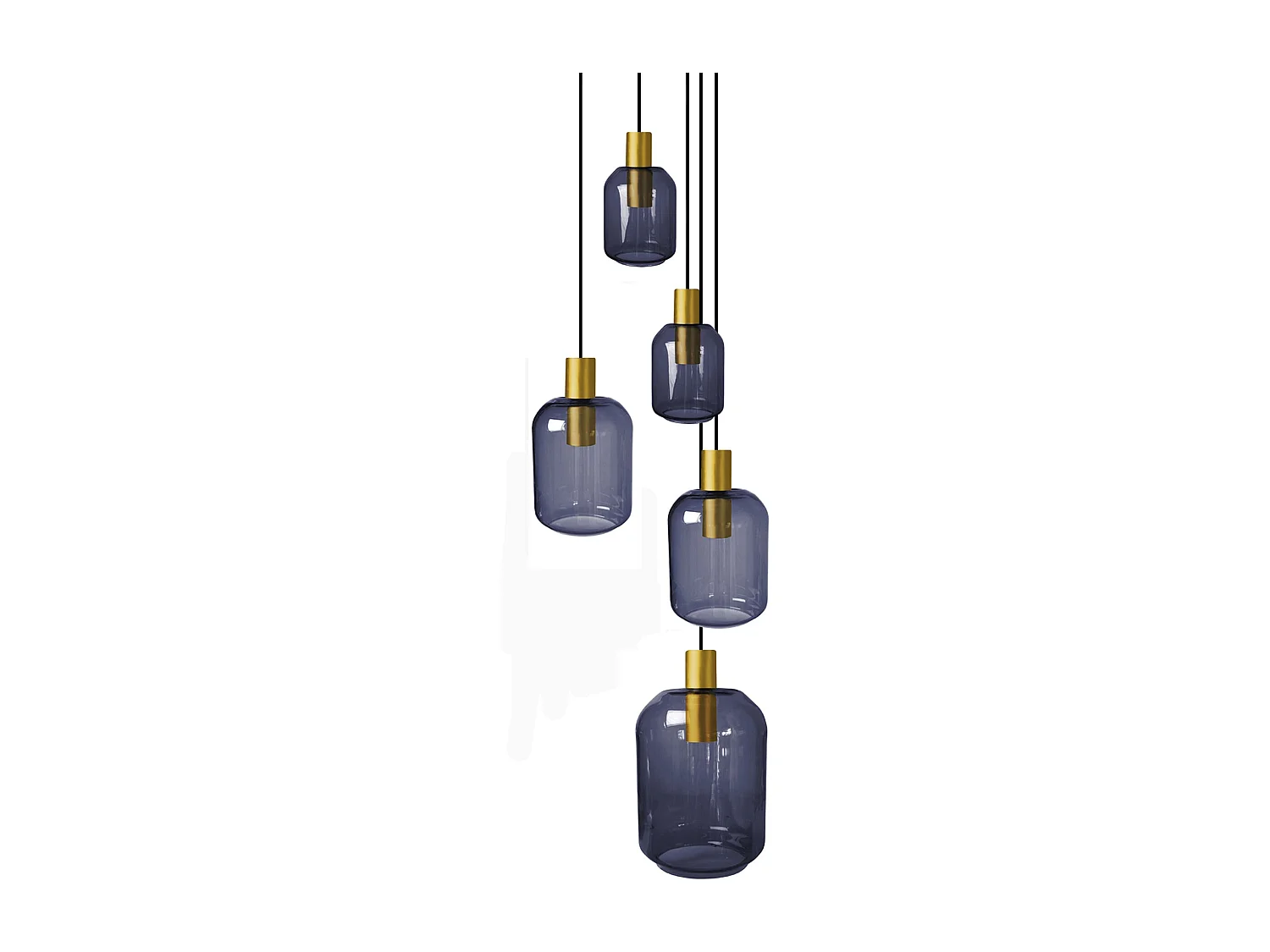 Suspensão TOSEL  SVALBARD SMB vidro conjunto roxo D60 x  H100  cm