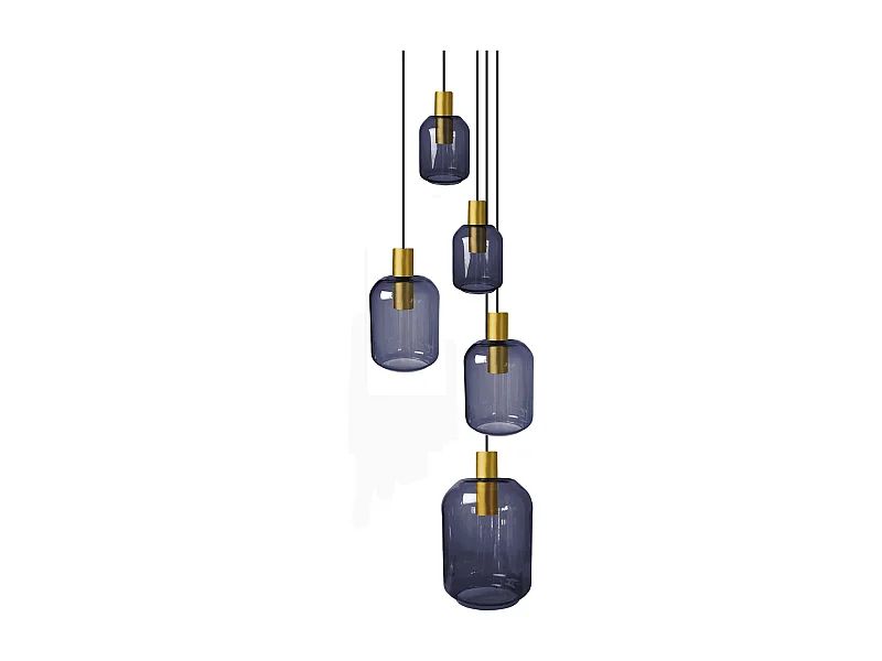 Suspensão TOSEL  SVALBARD SMB vidro conjunto roxo D60 x  H100  cm
